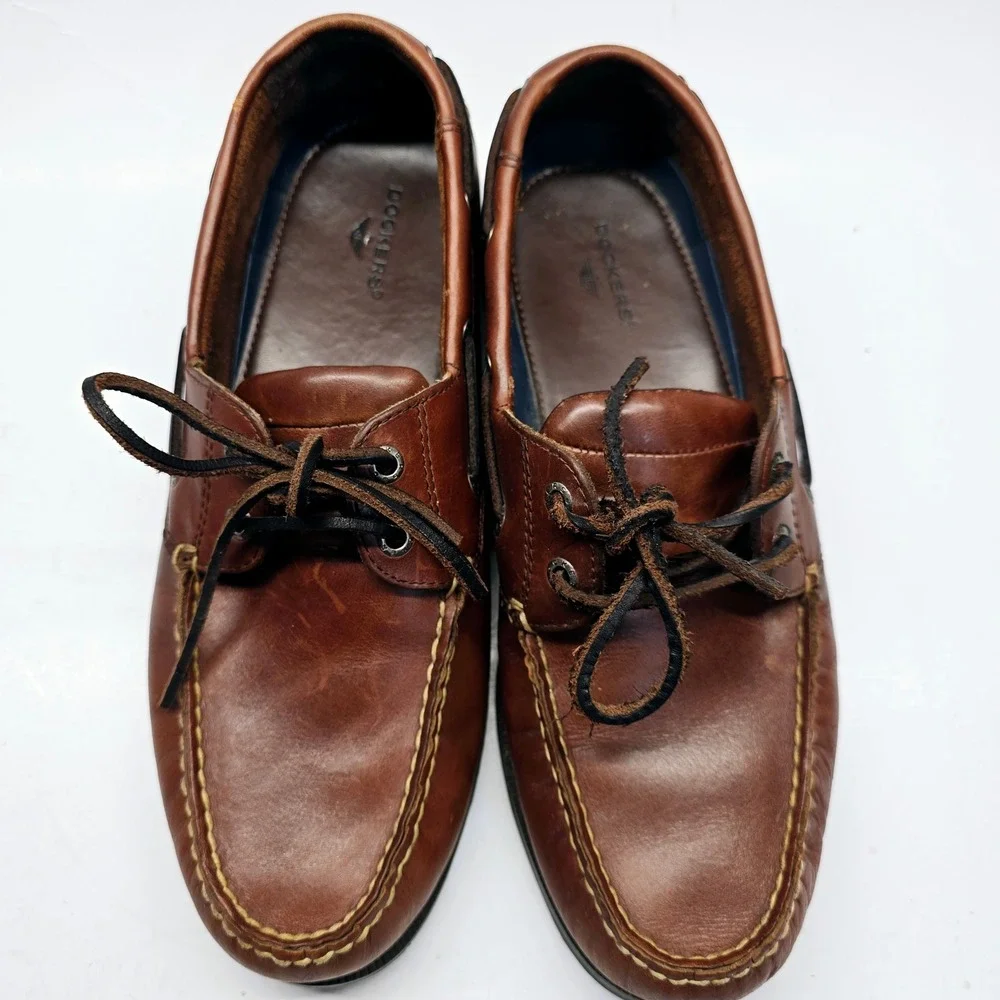 Dockers Castaway Boat Shoes Mens Size 10M Leather Loafers Raisin Classic Slip On